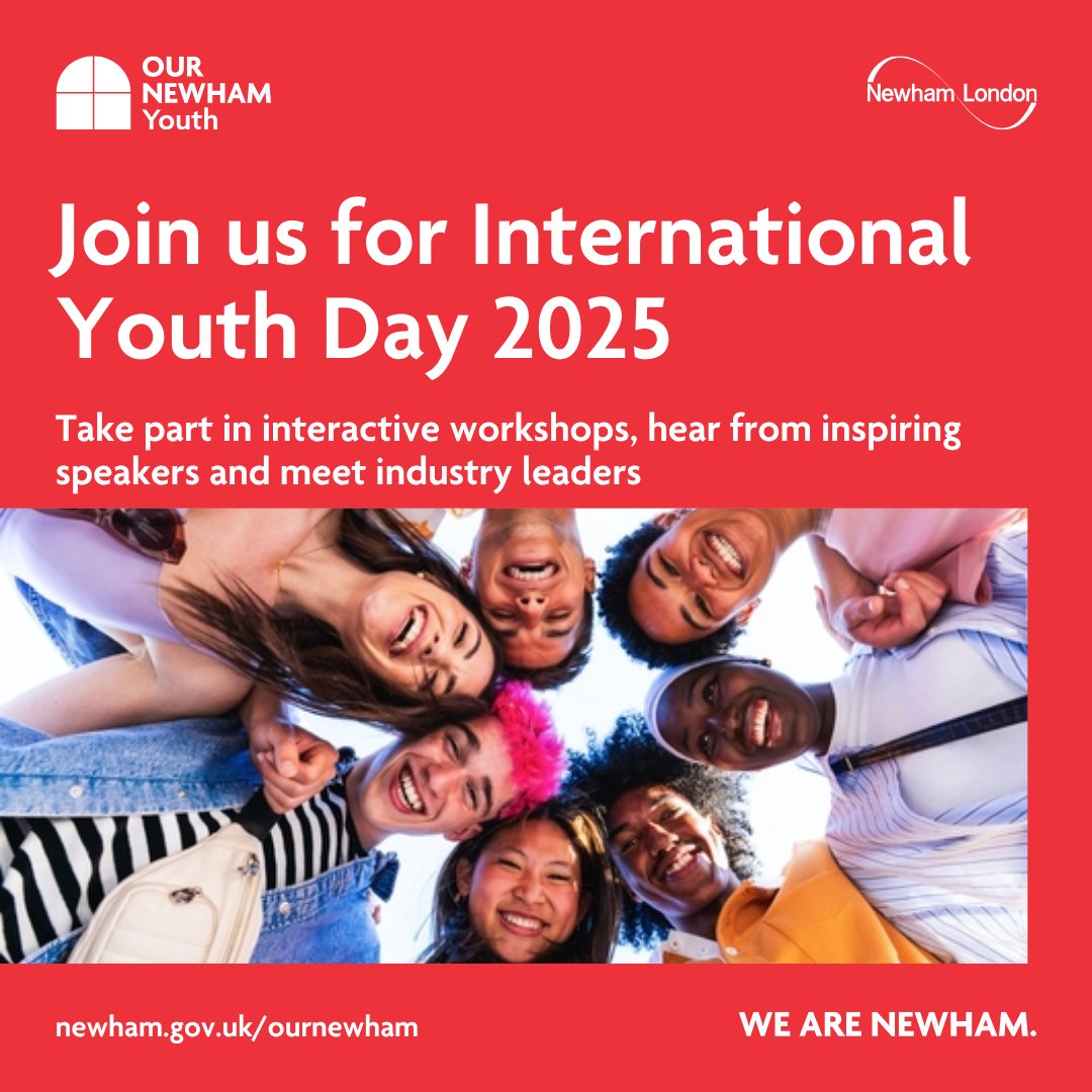 📣 1 DAY TO GO! Celebrate #InternationalYouthDay with us 

Explore the tech &amp; sustainability industry &amp; network with leading orgs including Microsoft, McLaren &amp; more!

This will be a great chance to gain insight, build connections &amp; have fun!

Register➡️ newham.gov.uk/internationaly…