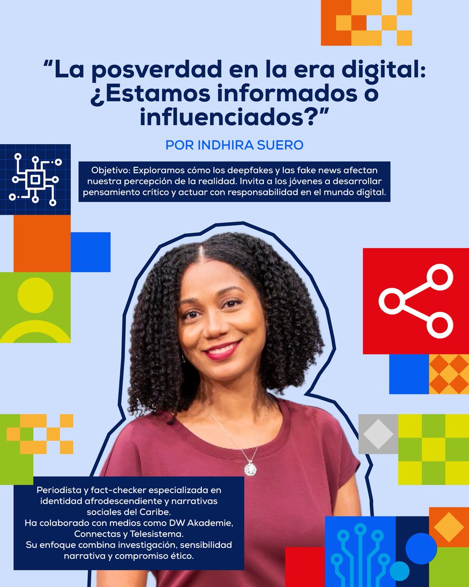 IndotelRD's tweet image. Conoce a nuestros speakers #TEDTalks de #JuventudConectada 💬 

Te hablarán de lo que nadie más te dice sobre desinformación 🧠, ciberseguridad 🔐 y las habilidades del futuro 💼. 

¡Prepárate para escuchar lo que cambiará tu perspectiva! 🔥👀 

#JuventudConectada #INDOTELRD