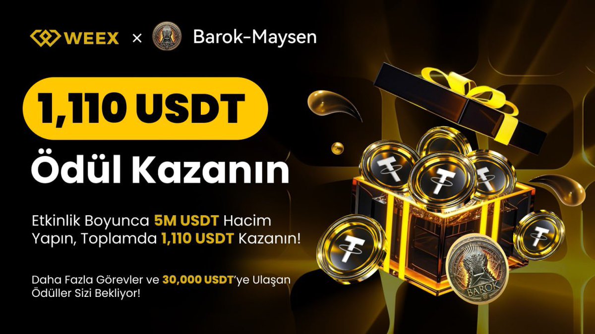 🎁Weex’te 30.000 USDT’ye Kadar Bonus Kazan!

Öncelikle üye olup bakiyesini çeken herkesi ücretsiz telegram işlem grubuna alıyorum aşağıdaki adımları yapan herkes bana telegramdan ekran görüntüsü ve uid atsın 

Telegram: t.me/barok

1️⃣ Kayıt + KYC → 15 USDT Kupon
