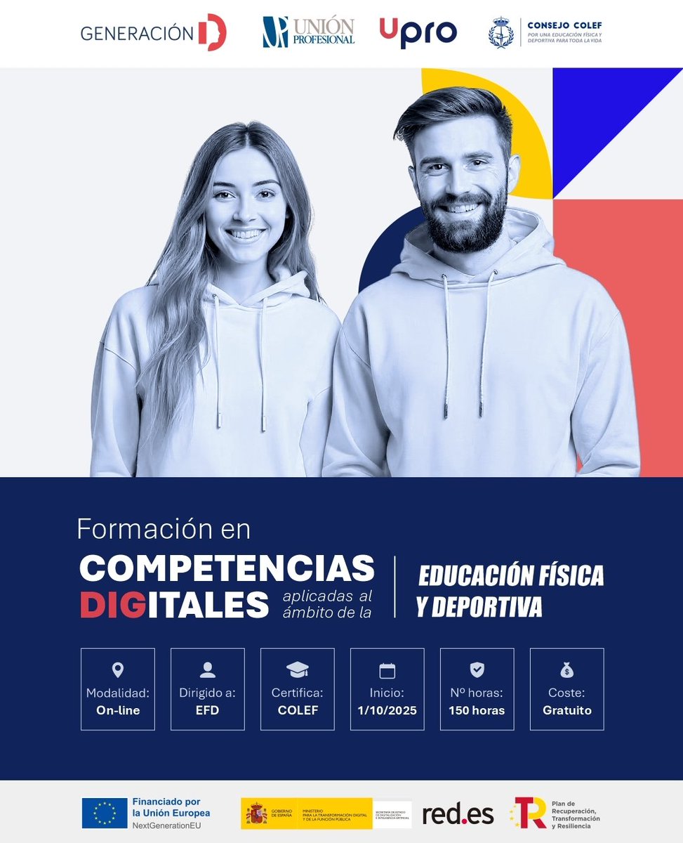 Curso de Formación en Competencias Digitales aplicadas al ámbito de la Educación Física y Deportiva.
Más información en: drive.google.com/file/d/1k5tyQ5…