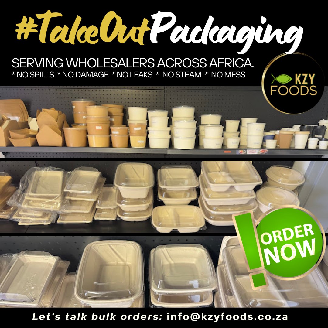 Wrong packaging = lost customers.
Our leak-proof, steam-proof, eco-friendly take-out packaging keeps your products fresh &amp; presentation-perfect.
📧 info@kzyfoods.co.za | kzyfoods.co.za

#KZYFoods #WholesalePackaging #FoodSafe #SushiPackaging
