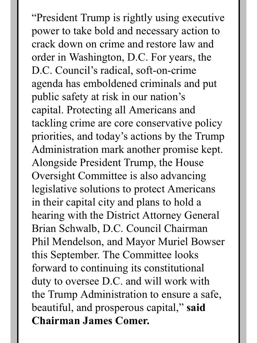 House Oversight Committee bringing in DC Mayor Muriel Bowser to testify on city crime next month, James Comer says