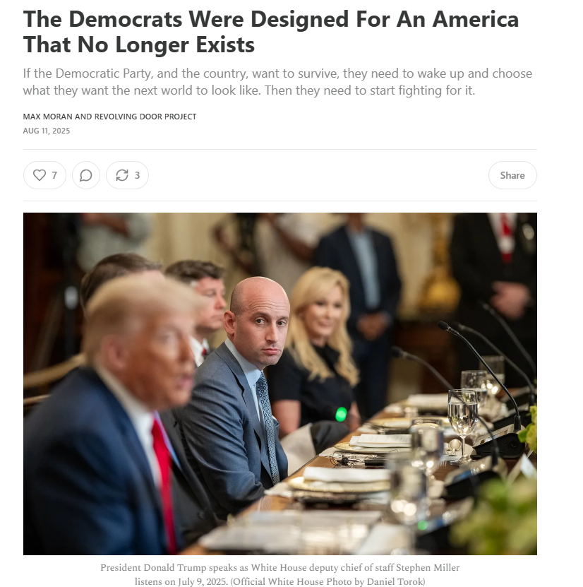 Revolving Door Project (@revolvingdoordc) on Twitter photo If Democrats are serious about fighting Trump and reversing his war on governance, democracy and history, they need to adapt. The political structures of the past are destined to fail in this moment, they need to create new ones, writes our <a href="/MaxMoranHi/">Max Moran</a> If Democrats are serious about fighting Trump and reversing his war on governance, democracy and history, they need to adapt. The political structures of the past are destined to fail in this moment, they need to create new ones, writes our <a href="/MaxMoranHi/">Max Moran</a>