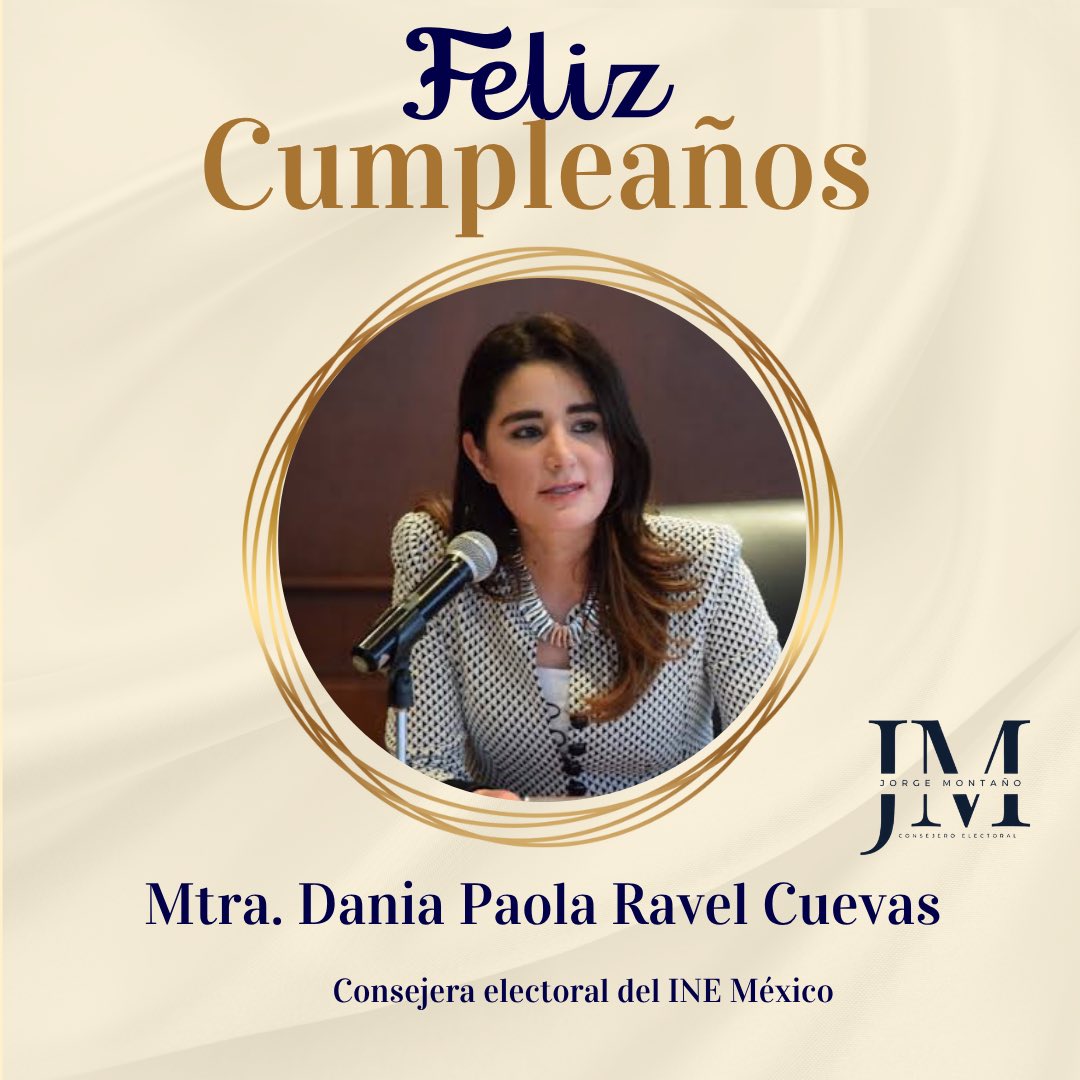 Montano_Ventura's tweet photo. 🎉 ¡Feliz cumpleaños a nuestra colega consejera, la Mtra. Dania Paola Ravel Cuevas!

Que este nuevo año de vida venga cargado de éxitos, logros y sueños cumplidos.  

¡Muchas felicidades! 👏  

@DaniaRavel
@INEMexico https://t.co/5pl5fA14A2