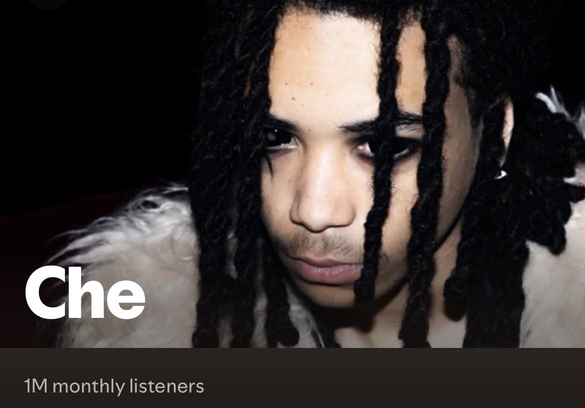 Che has officially reached over 1 million Monthly Listeners on Spotify ‼️