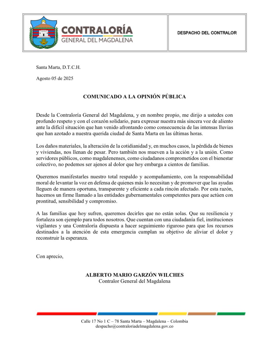 Contraloría General del Magdalena tweet media