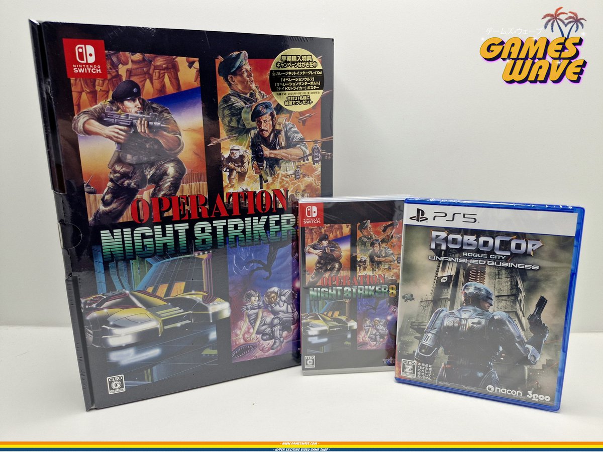 🚨Dernières nouveautés de la journée 🔥
▶️Operation Night Strikers Switch.
▶️Operation Night Strikers - Special Edition - Switch.
▶️RoboCop: Rogue City - Unfinished Business PS5.
DISPO⤵️
gameswave.com/restock/

#Nintendo #Switch #PlayStation5 #Robocop