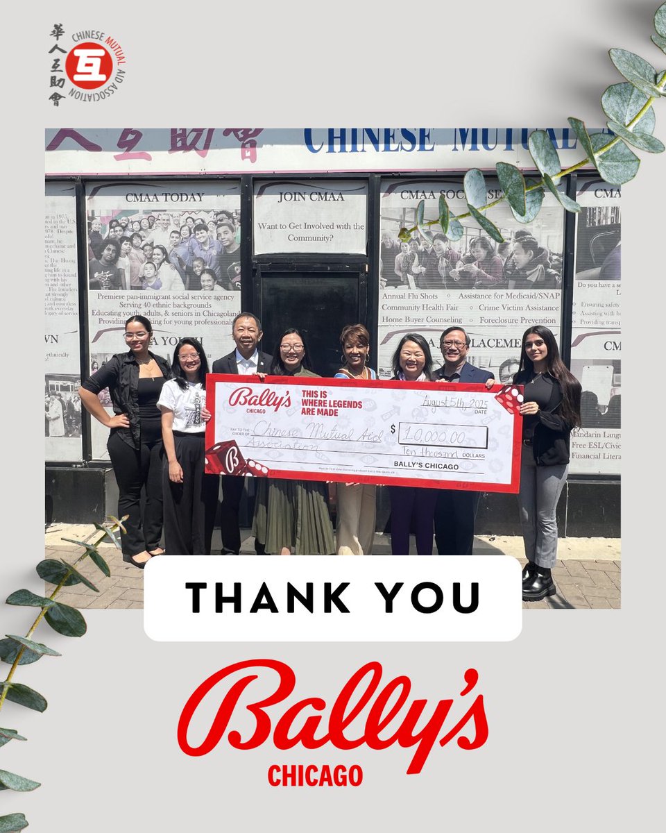 💛 Celebrating Community Generosity 💛
On Aug 4, CMAA welcomed Bally’s Casino to our Argyle office to present a $10,000 gift as their May Charity of the Month. This generous support will help us serve immigrants, refugees, and communities across Chicagoland. Thank you, Bally’s!