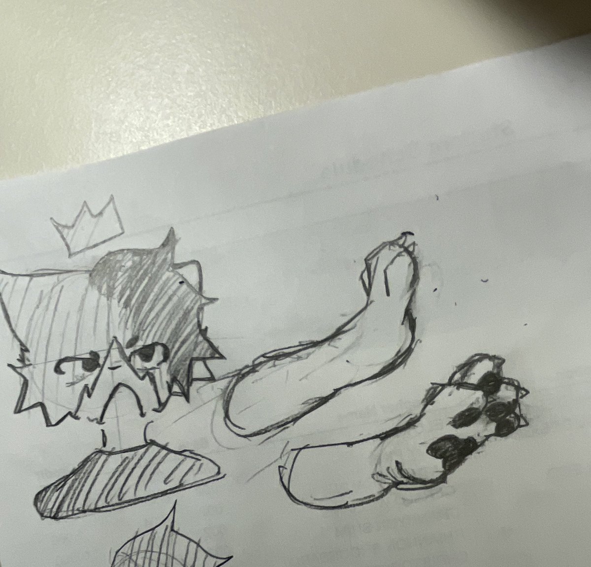 Oh, what am I doing during the first day in school? 
P-practicing drawing paws- 😞