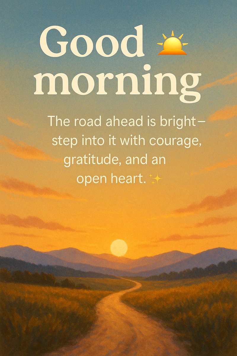 MadDreamer5555's tweet photo. The road ahead is bright—step into it with courage, gratitude, and an open heart. https://t.co/i42ugH1dcy