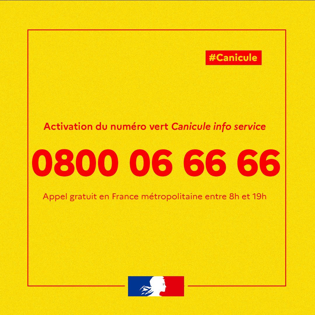 #VigilanceMétéo ☀️🟠

 À partir de ce mardi 12 août à 12h00, le département de la #Marne est placé en vigilance orange canicule par <a href="/meteofrance/">Météo-France</a> .
Une masse d'air très chaud est déjà bien présente ce lundi sur le département et tend à s'intensifier. Les températures maximales