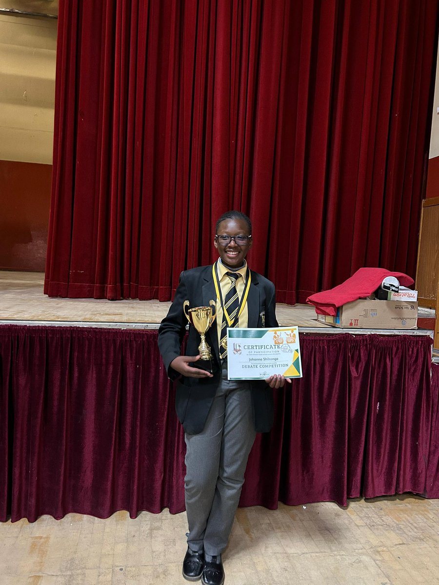 hagedebate's tweet photo. Congratulations to the triple edge for scooping victory at the Cluster 1 Debate Championships!!
Speakers: Vivienne Alfred, Johanna Shikongo and Johannes Johannes. https://t.co/OpKsXBncgw