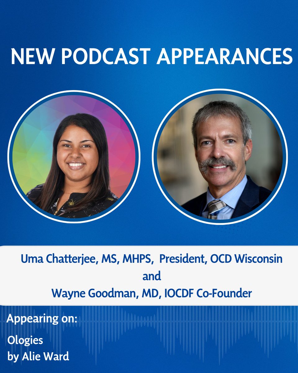 Alie Ward (<a href="/alieward/">Alie Ward</a>)  recently released two episodes of Ologies (<a href="/Ologies/">Ologies is on blooski</a>)  focused on OCD, featuring IOCDF Co-Founder Wayne Goodman, MD, and OCD Wisconsin President Uma Chatterjee, MS, MHPS (<a href="/UmaRChatterjee/">Uma R. Chatterjee, M.S., MHPS</a>).

In a powerful moment, Dr. Goodman describes a part of OCD that is
