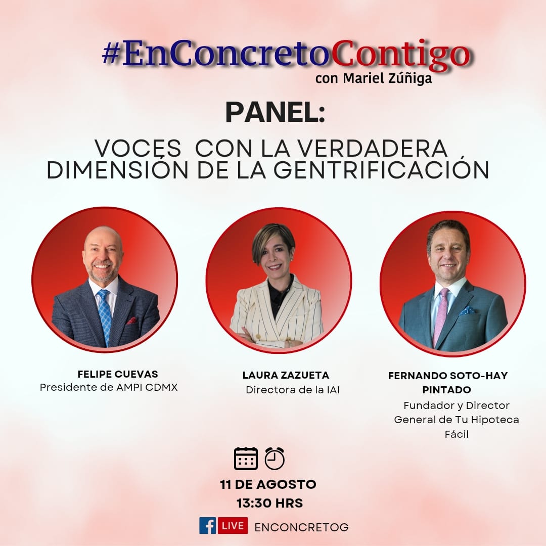 🌆 Voces con verdaderas propuestas para solucionar la gentrificación. Te invitamos a ver #hoy a las 13:30 este gran panel.

Participan: 
<a href="/laurazg_AMPI/">Laura Zazueta</a> , Directora de #IAI ; Felipe Cuevas, Presidente de <a href="/ampimexico/">AMPI México</a> ; <a href="/FernandoSotoHay/">Fernando Soto-Hay</a> , Fundador y Director General de