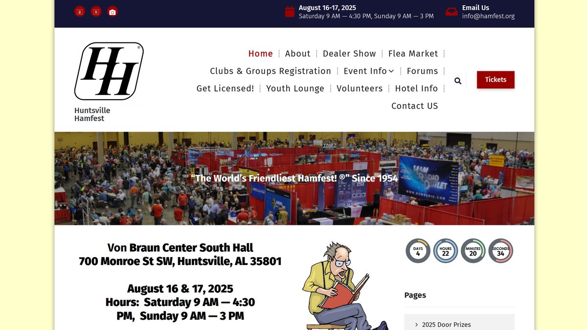 Huntsville Hamfest 2025 is THIS coming weekend, August 16 &amp; 17, 2025.
Ham Radio Outlet will be there, of course! Come visit us our booth!
Get your next great deal at Ham Radio Outlet!
HRO: hamradio.com