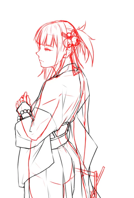 体を描いた後の、服を描いてる時が楽しいです。