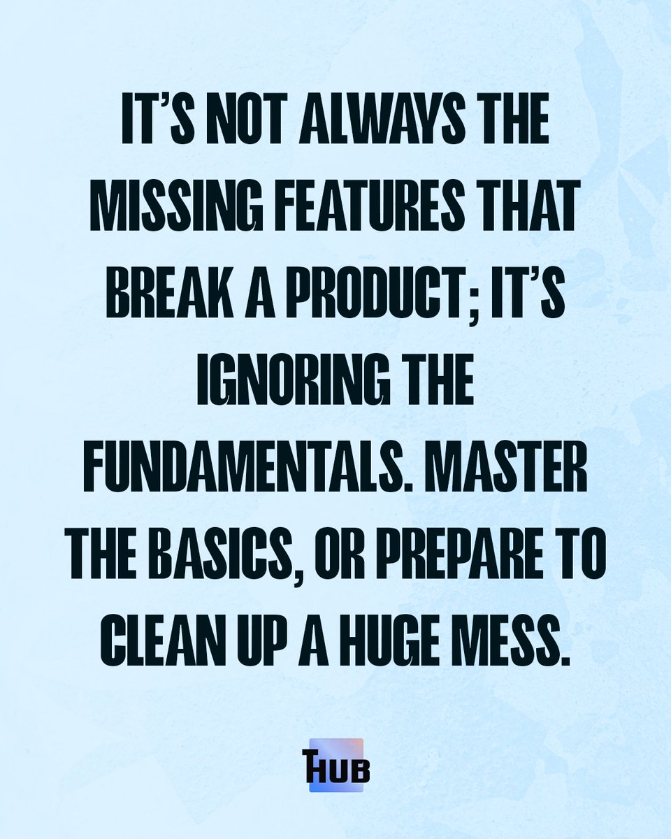 techhubsquare's tweet photo. Fancy features won’t save a product built on shaky foundations.
Most fail not from missing features, but from ignoring the basics.

#MondayMotivation #MOTIVATIONMONDAY 
#productmanagement  #SaaS #StartupTips https://t.co/znzTQ8EpRI