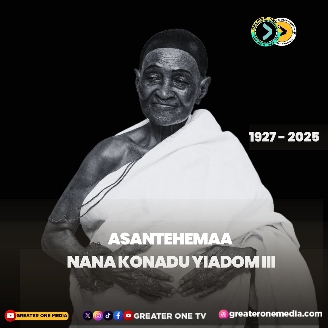 GreaterOneTV's tweet photo. One-week celebration of the late Asantehemaa, Nana Konadu Yiadom III, to be held on Thursday, August 14, 2025, at the Manhyia Palace
#greateronetv #greateronemedia #GhanaNews #ghana #news #NewsAlert #fyp #trending #viral #ASANTEMAN #Asantehene #Asanteni #otumfuor #asantehemaa https://t.co/IpNKiQhAPQ
