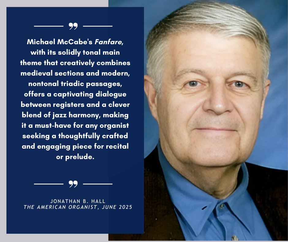 ECSPublishing's tweet photo. Discover the buzz around Michael McCabe's Fanfare and Cortège! Jonathan B. Hall from The American Organist shares his insights. Dive into the review and see why this piece is making waves. Read more here: https://t.co/QB6aUX6eyX https://t.co/AH251ABmjs