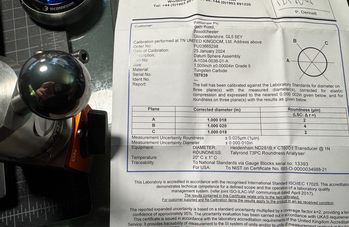 Damn Renishaw, that is a very nice tungsten carbide calibration ball you all make.