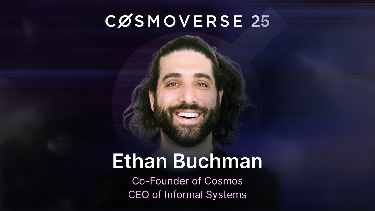 Cosmoverse | Cosmos Conference (@cosmoversehq) on Twitter photo Introducing our next speaker.
We are excited to welcome <a href="/buchmanster/">Ethan Buchman (🐝,🦇)</a>, Co-Founder of Cosmos and CEO of Informal Systems, to Cosmoverse 2025.
Ethan has been at the forefront of blockchain innovation for over a decade, pioneering the Cosmos tech stack - the foundational technology Introducing our next speaker.
We are excited to welcome <a href="/buchmanster/">Ethan Buchman (🐝,🦇)</a>, Co-Founder of Cosmos and CEO of Informal Systems, to Cosmoverse 2025.
Ethan has been at the forefront of blockchain innovation for over a decade, pioneering the Cosmos tech stack - the foundational technology