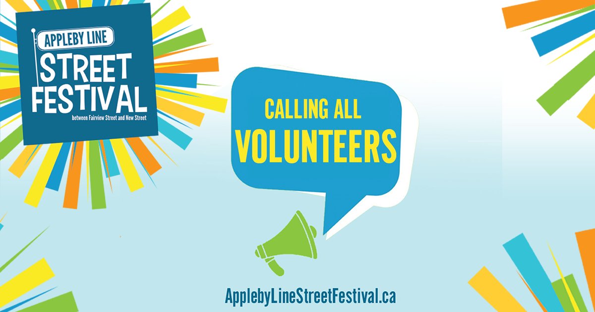 🚨 We need VOLUNTEERS! 🚨
Help make the Appleby Line Street Festival a success — all ages welcome!
✅ Free t-shirt
✅ Food voucher
✅ High school volunteer hours
✅ Be part of a great community event
Sunday, Sept  21
Sign up: applebylinestreetfestival.ca/becoming-a-vol…
#BurlON #Volunteer #ALSF2025