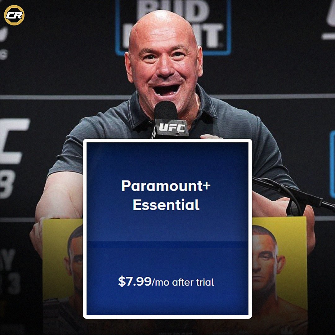 ChampRDS's tweet photo. 🚨 TKO President and COO Mark Shapiro has confirmed that a Paramount+ subscription will include access to every UFC event

That means you can watch EVERY UFC card for as little as $8 a month 👀🔥

(via @cnbc) https://t.co/RwimVfWoOG
