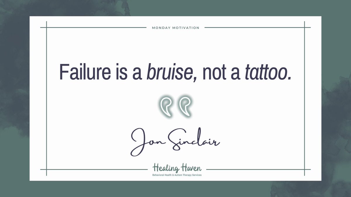 Next time you "fail", remind yourself that your failure doesn't define you, nor is it something that is with you forever. Allow your failures, like bruises, to make you more durable and strong. 

#motivationalmonday #mondaymotivation