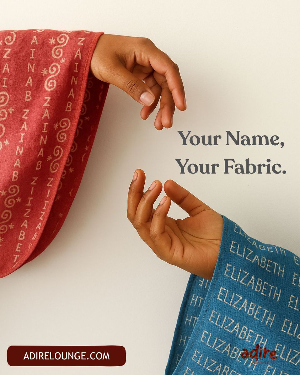 AdireLounge's tweet image. 📅 T-1 Day (11.08.25) 
Your name tells a story.
Now, imagine wearing it. 🌍
Launching 12.08.25 
#CustomTextiles #YourNameYourFabric #batik #adirelounge