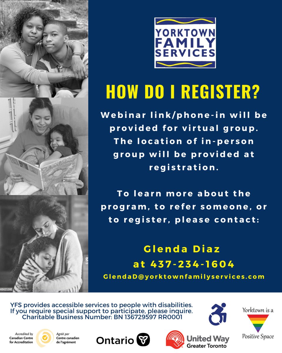 Our Here to Help program offers a safe, supportive space where mothers &amp; children (ages 4–16) can begin to heal, learn &amp; grow side by side. Our next in-person session begins on Sept 30th from 6–8 p.m. To register, call Glenda Diaz at 437-234-1604 or visit yorktownfamilyservices.com/programs/here-…