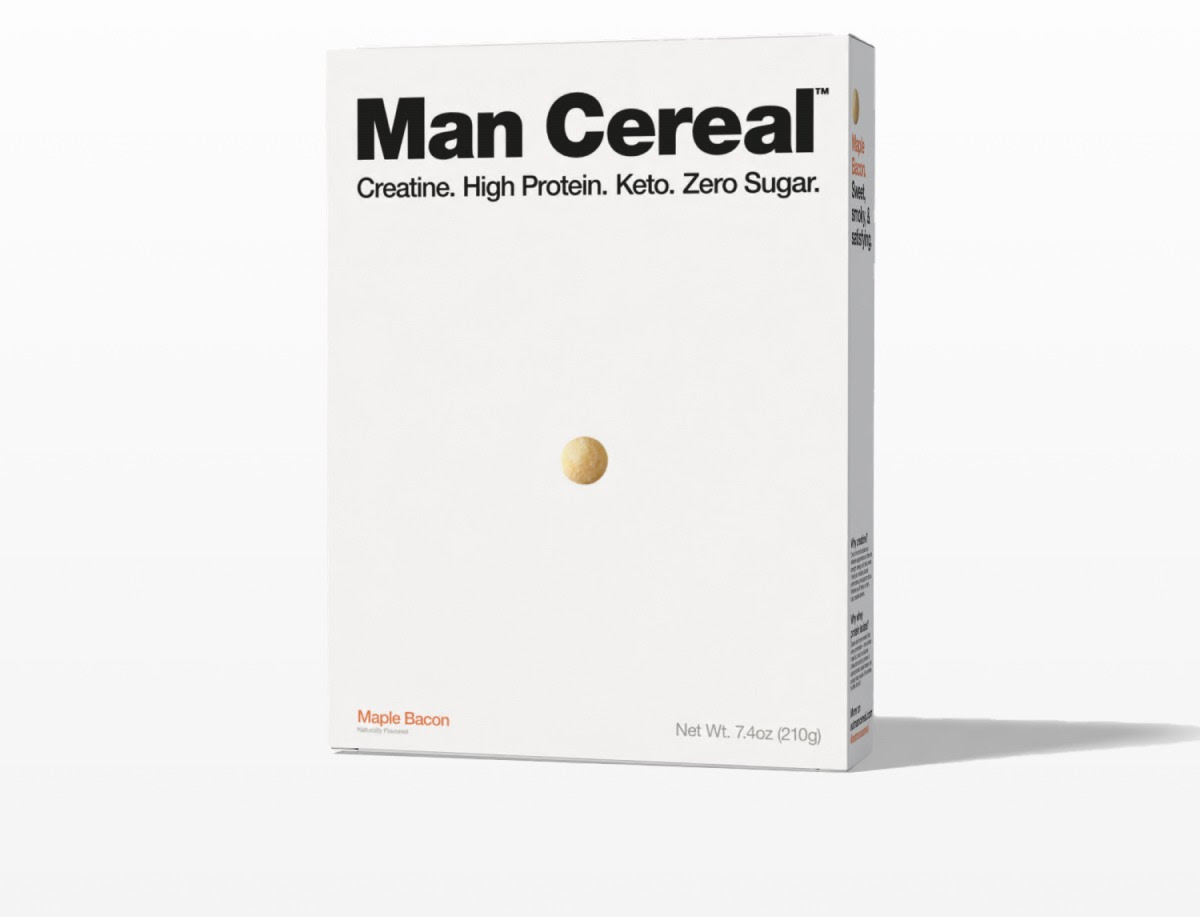 First look at Man Cereal, the new creatine + protein cereal brand.