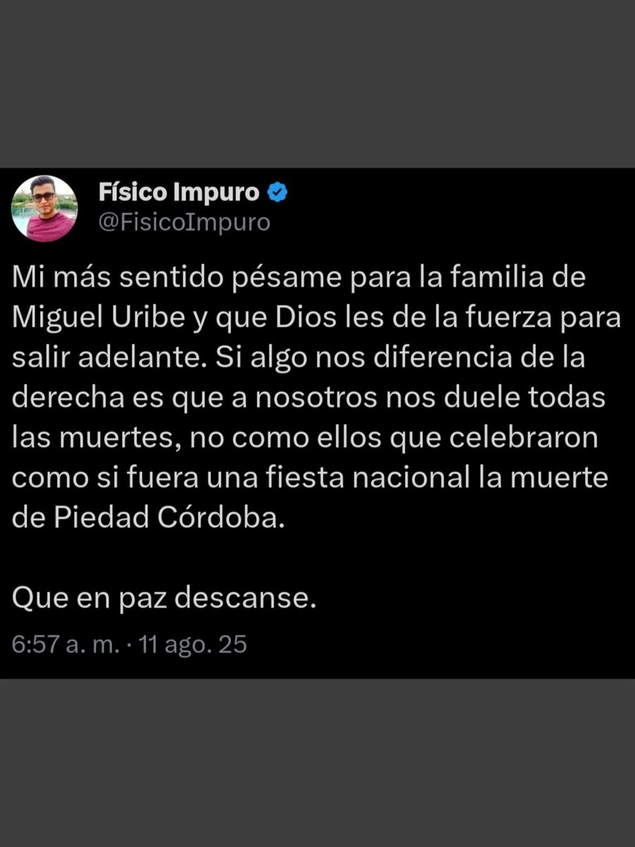 ElMinarca's tweet photo. Hace un mes, Físico Impuro alimentaba disimuladamente teorías conspirativas, hoy, de forma hipócrita quiere hacernos creer que lamenta la muerte de Miguel Uribe.

Así es el petrismo, acomodado, descarado. https://t.co/oYXSPpsed8