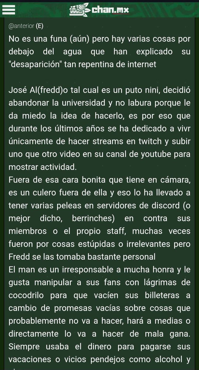 El_P3nne's tweet photo. @lasheron Ay frot... yo te veía como alguien roto y para nada un ejemplo a seguir pero esto... simplemente ya no me sorprende y me esperaba algo así la verdad. En fin que harás ahora? Huir o afrontar los problemas? Yo siento harás la primera (28 años cabron. Hell naw) https://t.co/L8vqvNx9oD