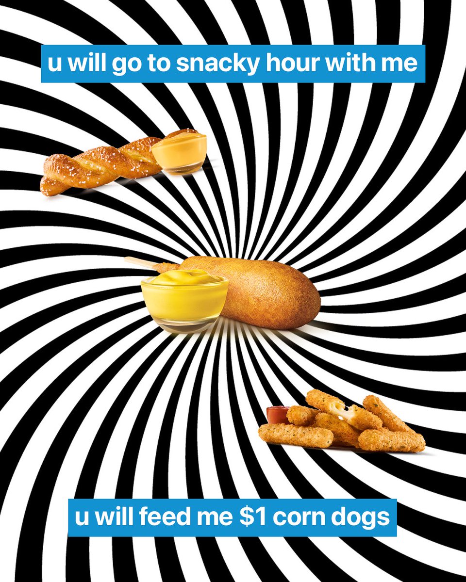 snacky hour is calling you !!!!

all August long, we have $1 pretzel twists, corn dogs, or 2pc mozz sticks from 2-5p. perfect afternoon bevy addition 😋