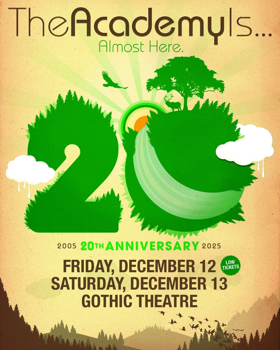 Gothic Theatre (@gothictheatre) on Twitter photo due to overwhelming demand ‼️ <a href="/TheAcademyIs/">The Academy Is...</a> have added second night of their Almost Here 20th anniversary tour on SAT, DEC 13 🎤 tix are running low for December 12, grab yours while you can 🙌
presale for 12/13 is on thursday from 10a - 10p
on sale for 12/13 is friday at 10 a due to overwhelming demand ‼️ <a href="/TheAcademyIs/">The Academy Is...</a> have added second night of their Almost Here 20th anniversary tour on SAT, DEC 13 🎤 tix are running low for December 12, grab yours while you can 🙌
presale for 12/13 is on thursday from 10a - 10p
on sale for 12/13 is friday at 10 a