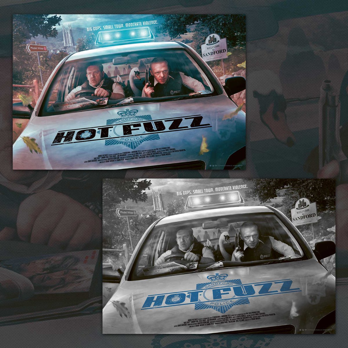 Just got home to my <a href="/VicePressNews/">Vice Press</a> 10th anniversary mystery print delivery. Opened the tube and tentatively unrolled it. As soon as I saw the sign saying Model Village I knew they'd picked a perfect one for me <a href="/ApeMeetsGirl/">Ape Meets Girl - Kevin M Wilson</a>