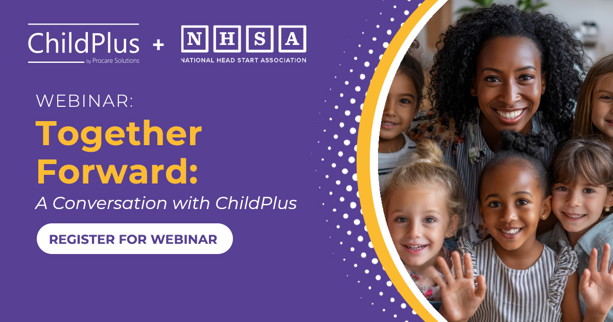ChildPlus's tweet photo. Join us on and @NatlHeadStart August 20th at 2PM ET for "Together Forward: A Conversation with ChildPlus." This is your chance to connect directly with the ChildPlus team, ask your questions and help shape the future! https://t.co/Brbs64uu3Q
#HeadStartSuccess #HeadStartWebinar https://t.co/fHXdfqDSFO