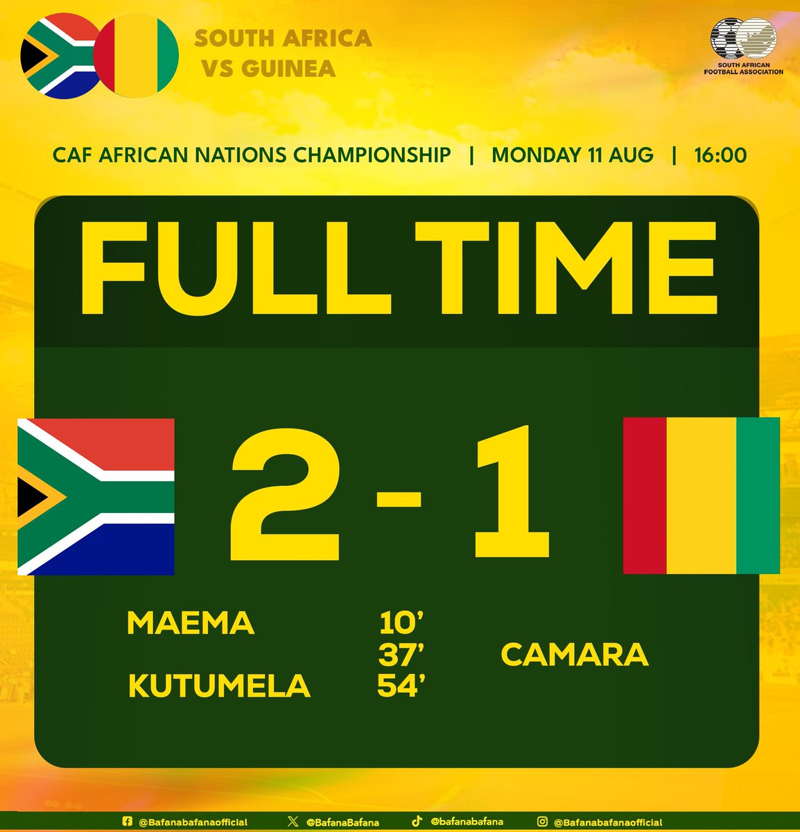 FT: And so it ends at the Mandela National Stadium!!!