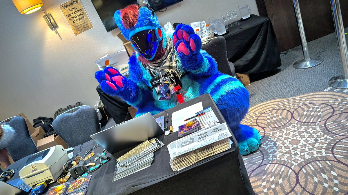 CrashInferna's tweet photo. Did you know that Protogens are in fact NOT windows compatible? Hard learned lesson…maybe put it in rice? 

#furry #fursuit #vancoufur #protogen https://t.co/dK1TGpkSmR