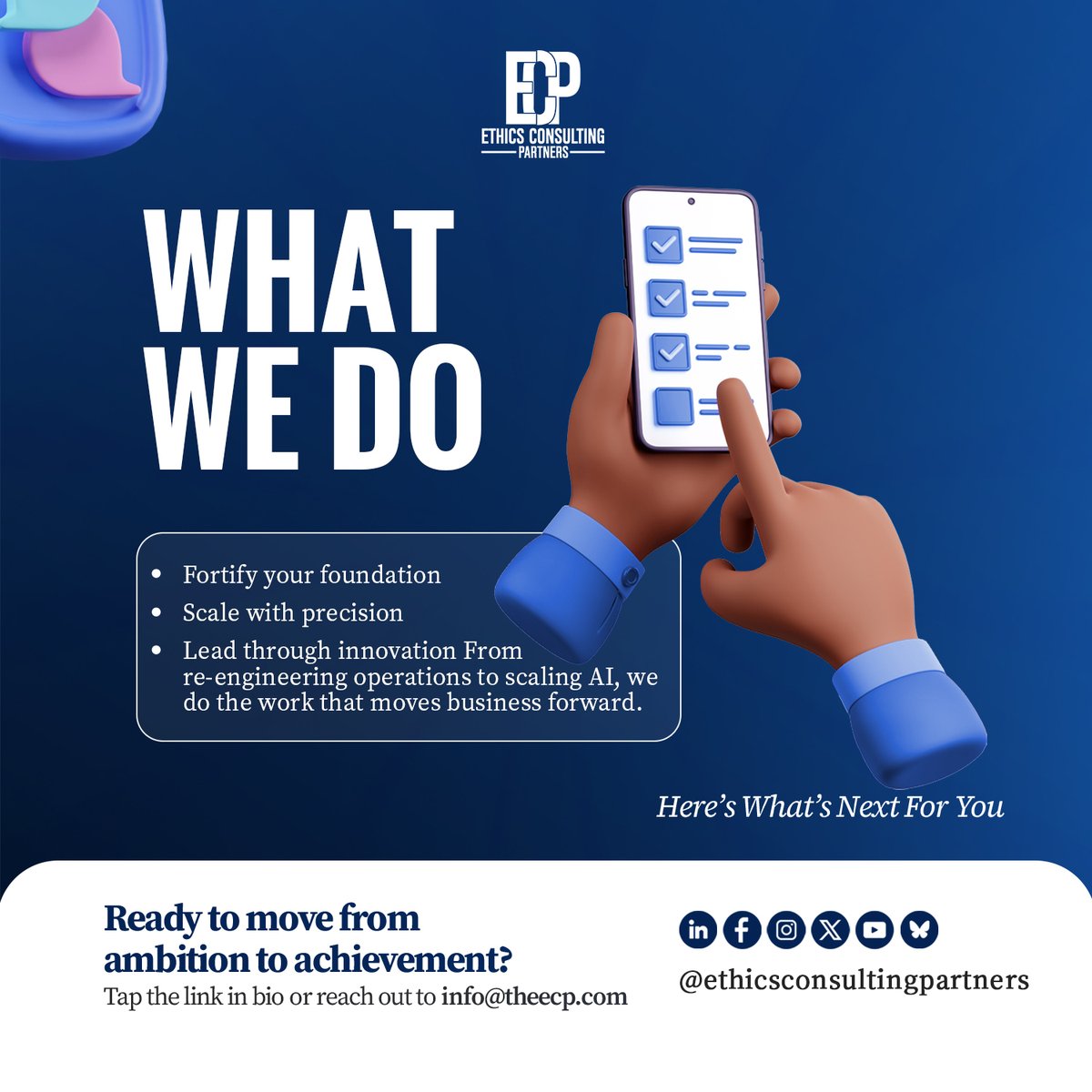 EthicsPartners's tweet photo. Your future starts today. Tap the link in bio or reach out to info@theecp.com #ECP #TransformYourBusiness https://t.co/96khOLFBTV