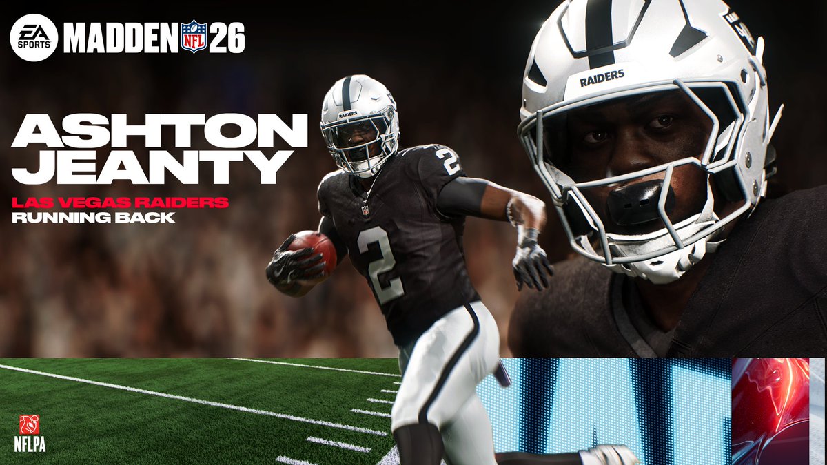 EAMaddenNFL's tweet photo. Play as your favorite rookie during #Madden26 Early Access now!

Who’s your Preseason Rookie of The Year pick? 🏆 https://t.co/LC5hITDi4I