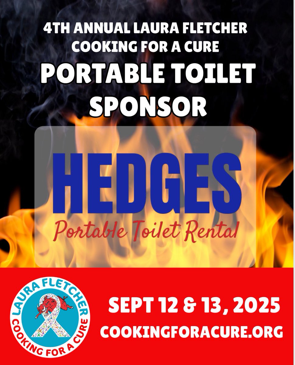 CFCarkansas's tweet photo. Thank you, HEDGES, for sponsoring the ports potties  for our event this year!

https://t.co/dtvoGnT3ar https://t.co/pWjXaeyhsP