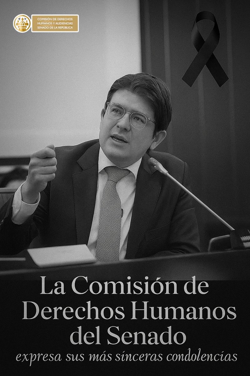 Desde la Comisión de Derechos Humanos del Senado de la República, expresamos nuestras condolencias por el fallecimiento del Honorable Senador Miguel Uribe Turbay.