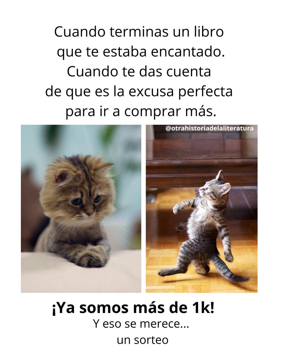 Lo prometido es deuda...

Ya somos más de 1 K en #OtraHistoriaDeLaLiteratura, así que esta semana hay sorteo de libros dedicados del irrespons-AUTOR de esa cuenta.

Toda la info para participar aquí: instagram.com/p/DNOIjE9oHuT/…

Feliz semana. ¡Y felices lecturas!