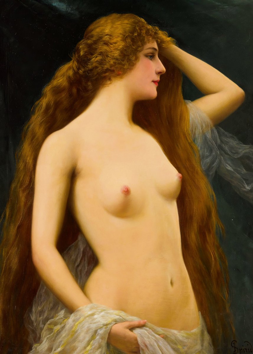 "Contemplation" 
By Ignace Spiridon. (1848–1930)🖌️🌹
Italian Painter.