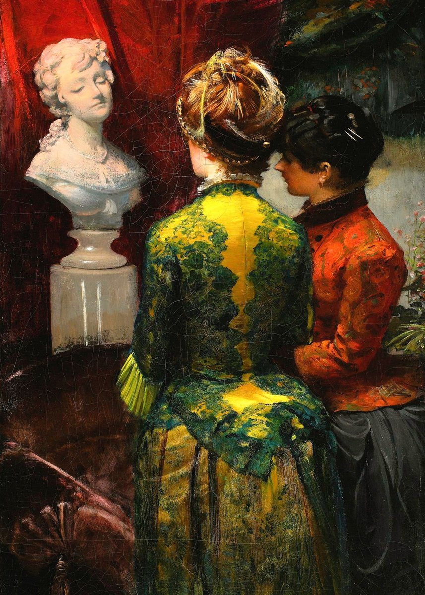 "In a boudoir" (1885) 
By Leon Wyczółkowski. (1852-1936)🖌️🌹
Polish Painter.