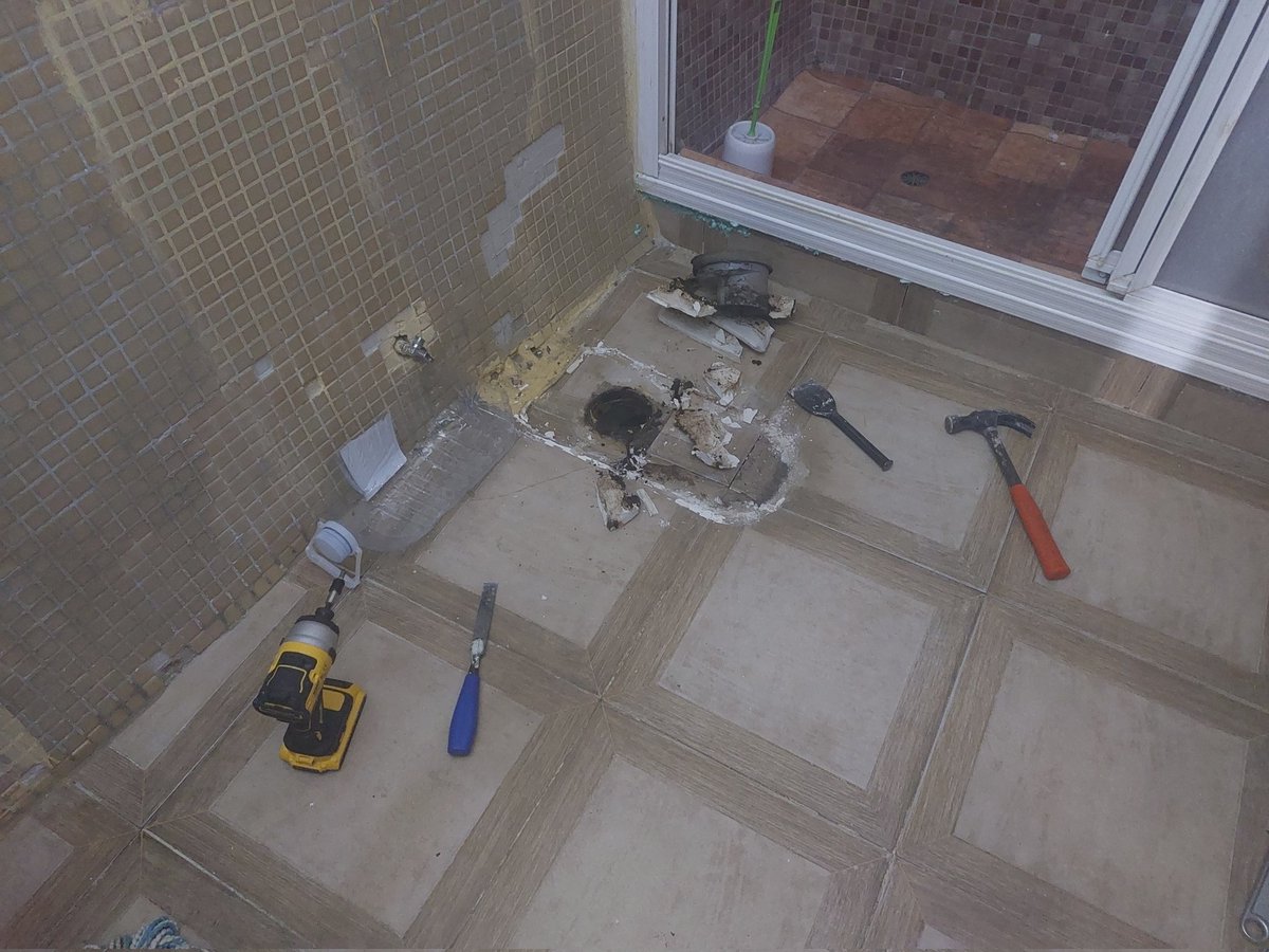 Today's task, fit outside toilet and create an old French style squatting toilet inside.