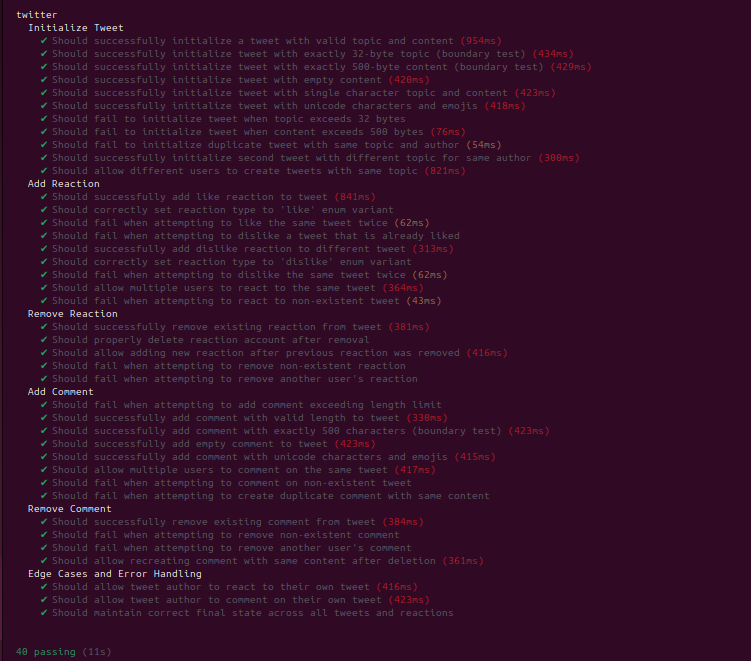 Just completed Task 4 of the School of Solana S7 <a href="/ackeeblockchain/">Ackee Blockchain Security</a>, I built a decentralized Twitter dApp on #Solana with <a href="/anchor_lang/">anchor</a>, featuring on-chain tweets, reactions &amp; comments. It was a great deep dive into state management with PDAs.

#Web3 #Rust #SolanaDev #Blockchain