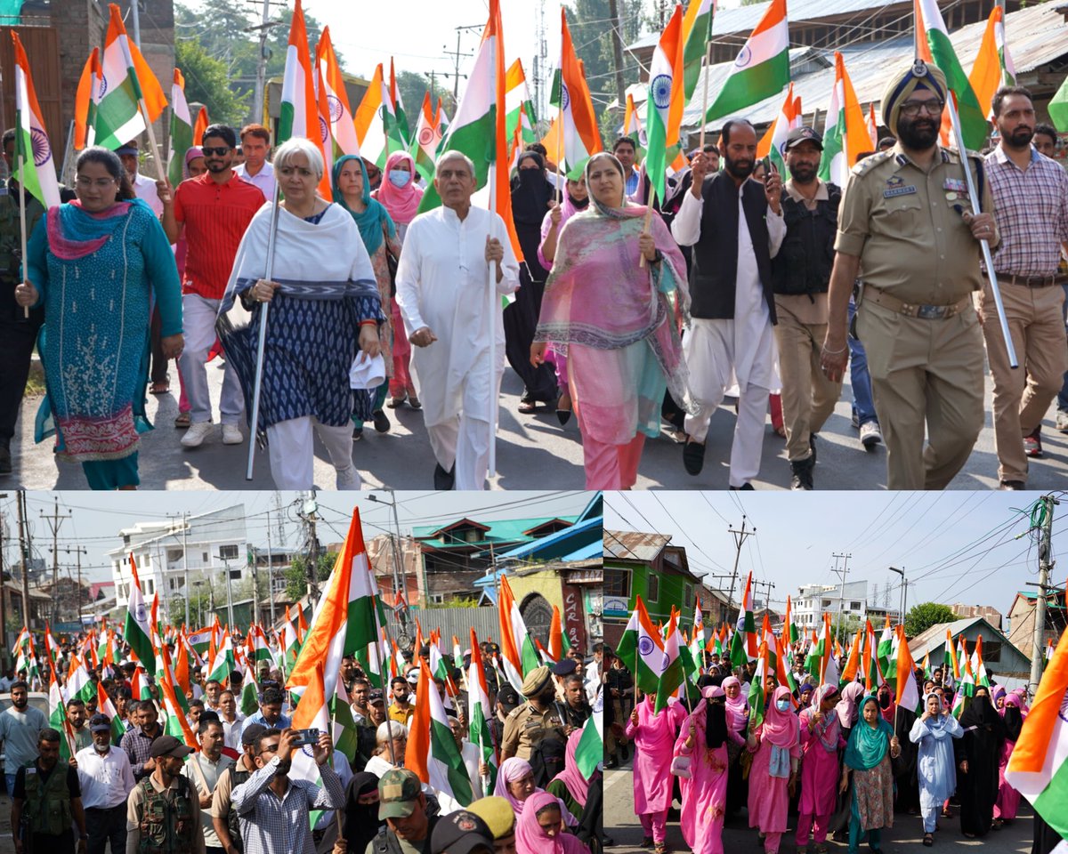 A sea of tricolours is all I could see  today Thanks Bandipora for welcoming me with open arms …. Jai Hind <a href="/dcbandipora/">Deputy Commissioner Bandipora</a> <a href="/diprjk/">Information & PR, J&K</a>