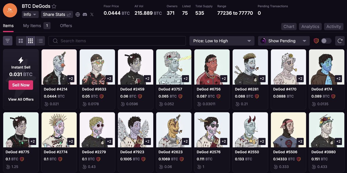 In less than a couple of weeks from the the tweet the floor is up 300% approx in value

<a href="/DeGodsNFT/">DeGods</a> <a href="/DeGodsCommunity/">DeGods Community</a> 

IYKYK what i mean